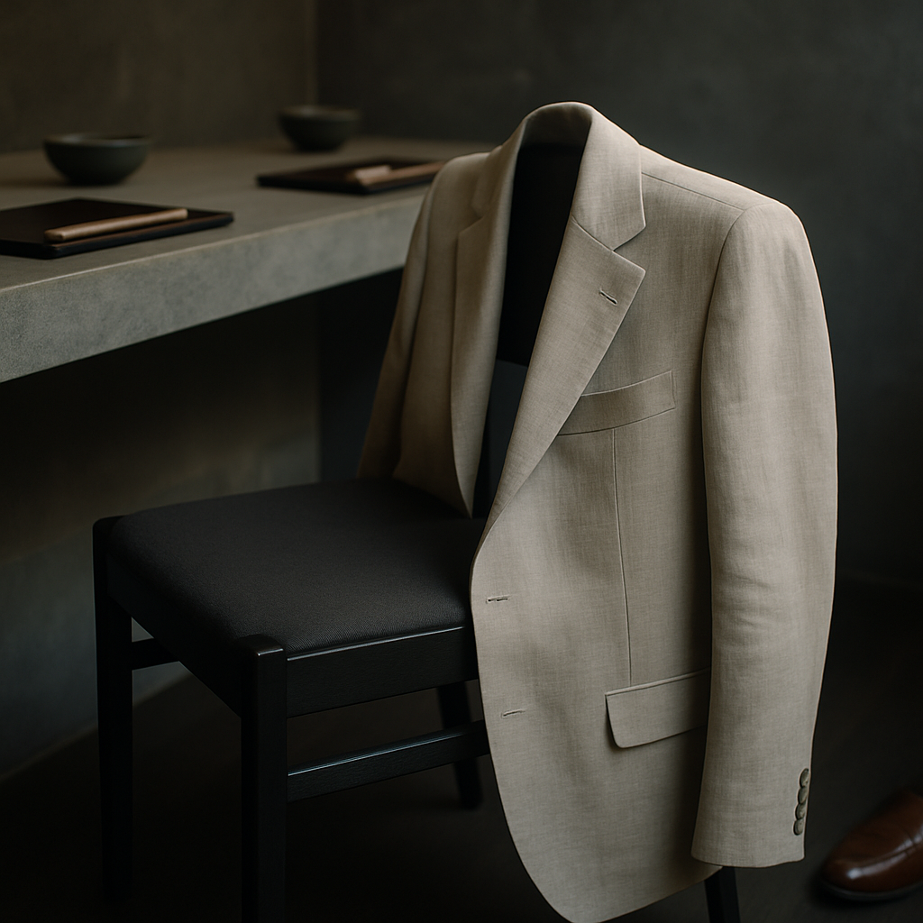 Close-up of considered outfit choices for what to wear destination dining at a Tokyo omakase restaurant