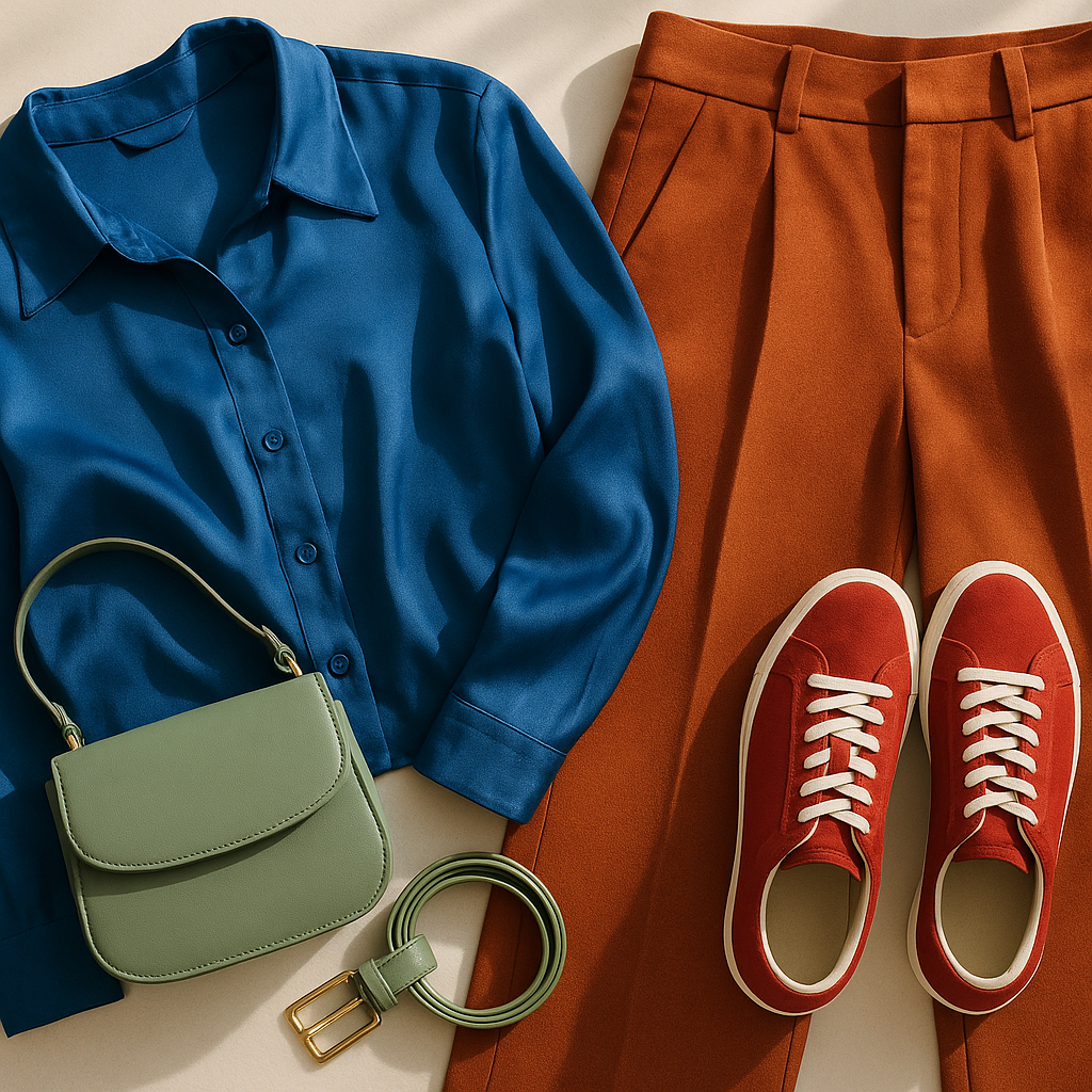 Colourful fashion pieces illustrating dopamine dressing colour psychology choices