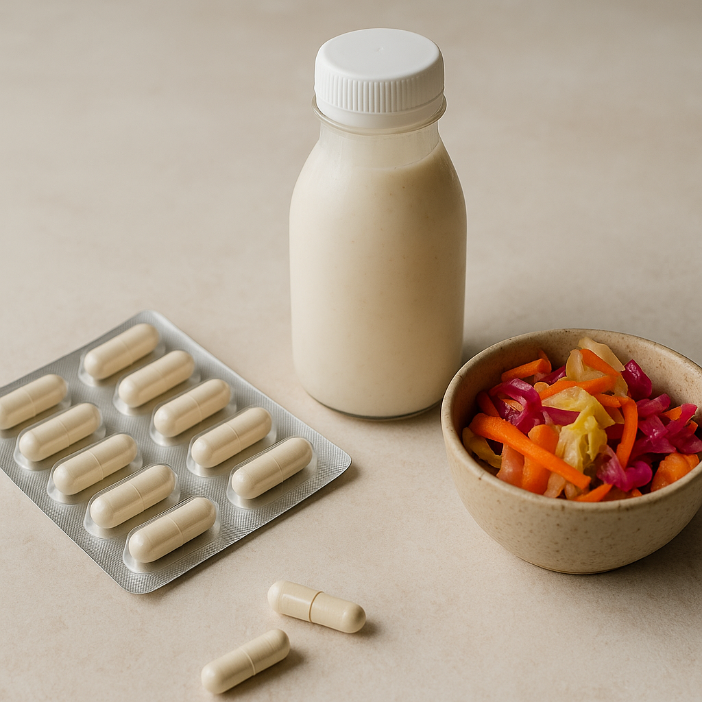 Probiotic supplements and fermented foods for gut health and skin glow 2026